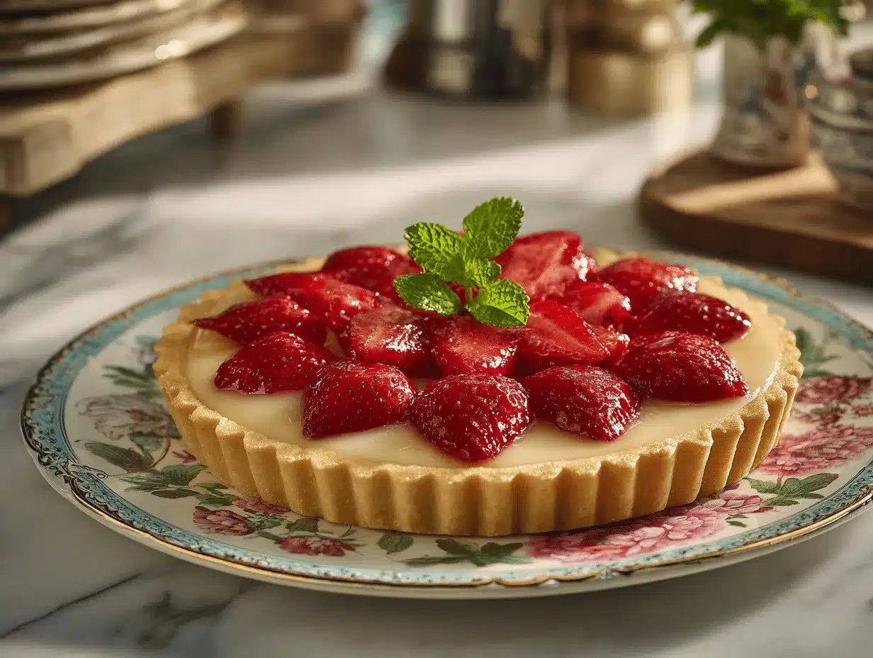Vanilla Custard Strawberry Tart preparation steps