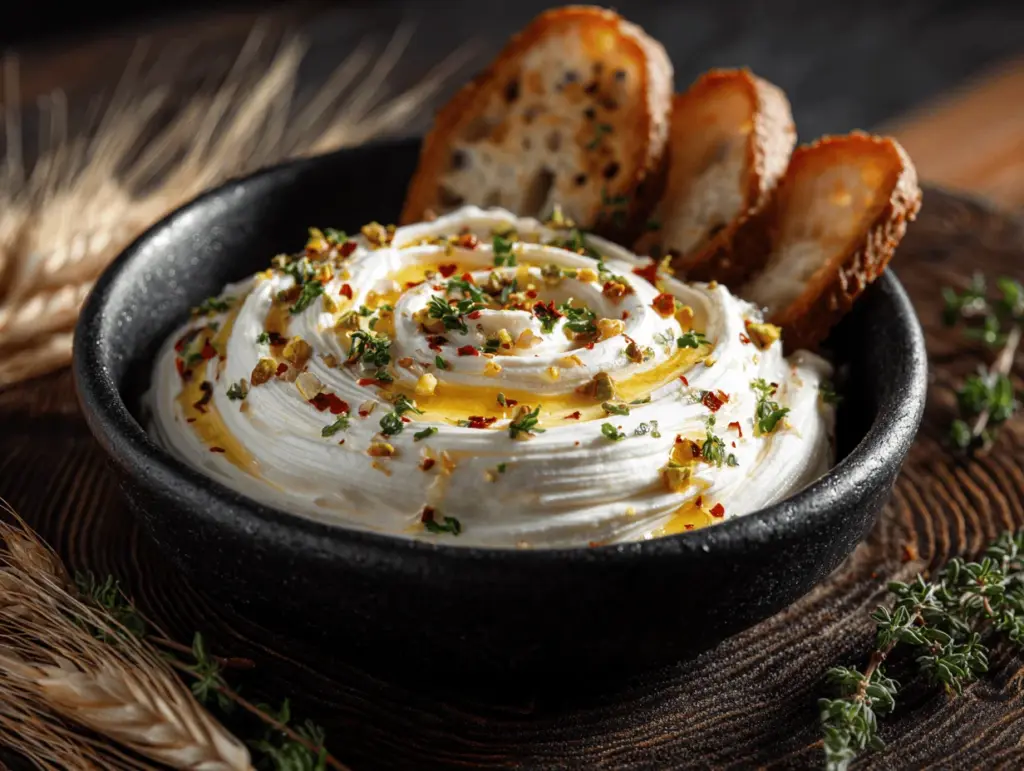 whipped feta with honey - featured image