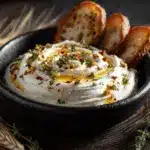 whipped feta with honey - featured image