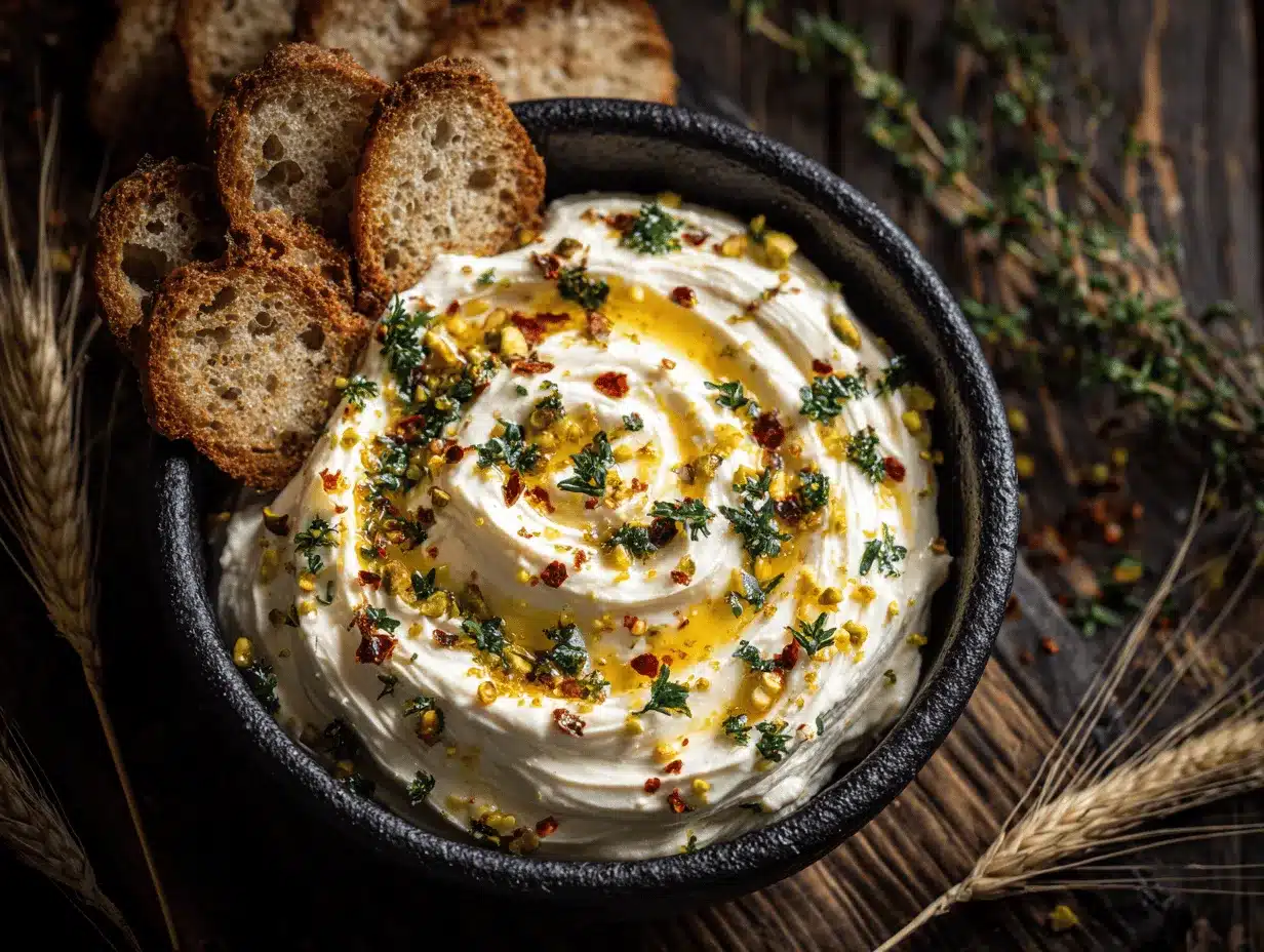 whipped feta with honey preparation steps