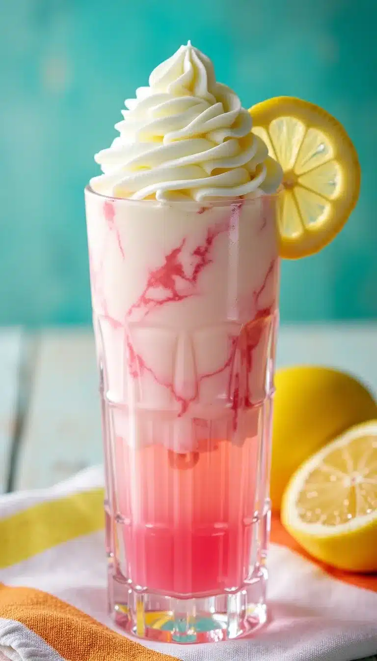 Pinterest pin for whipped pink lemonade