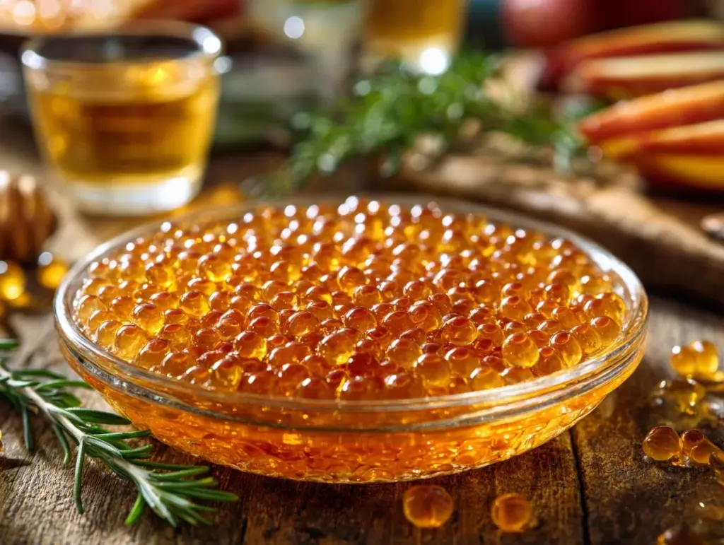 apple cider caviar pearls - featured image