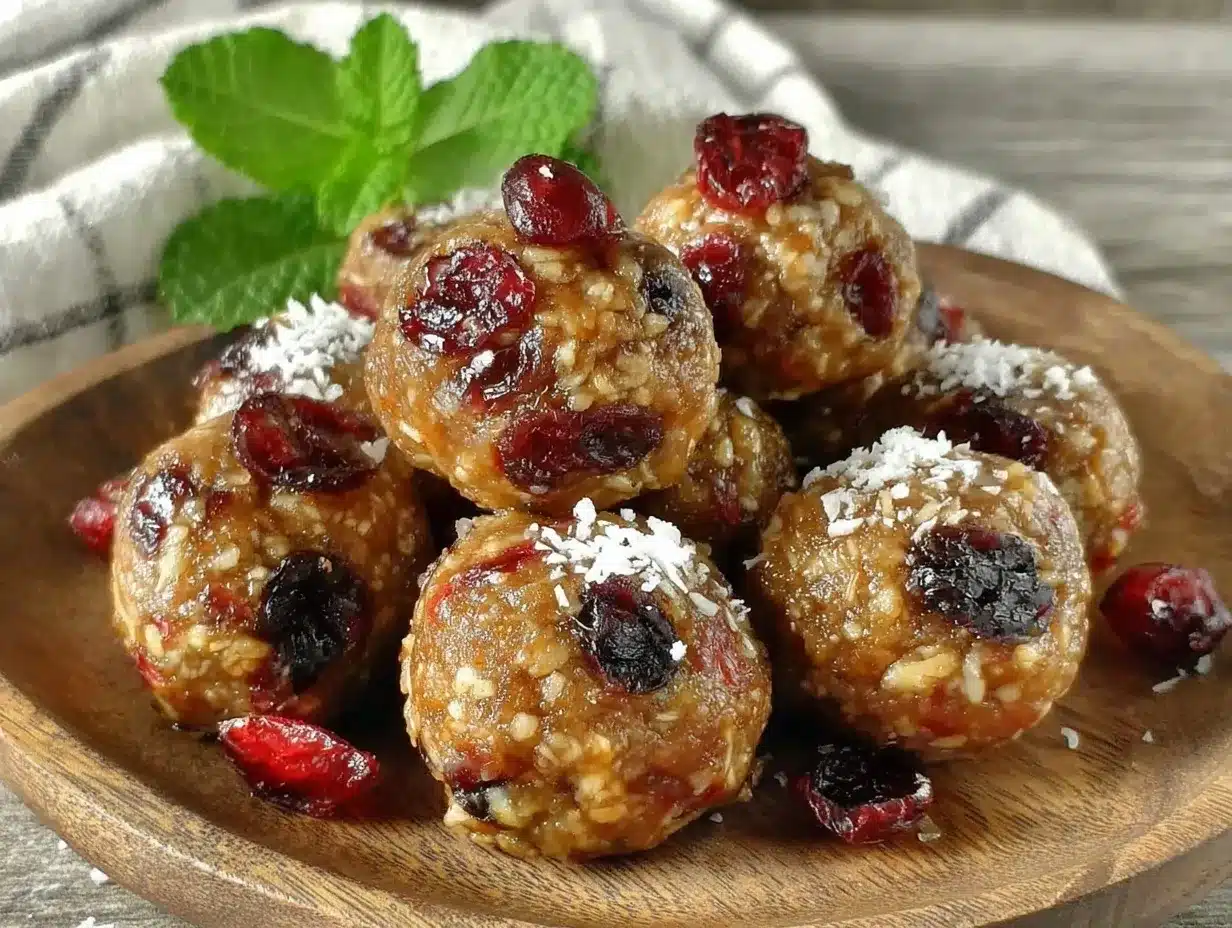 cranberry almond energy bites preparation steps