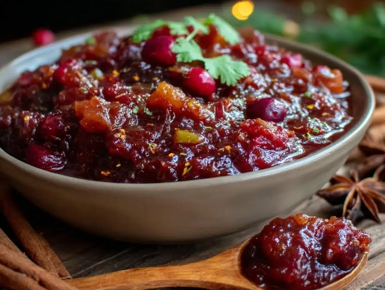 cranberry and apple chutney preparation steps
