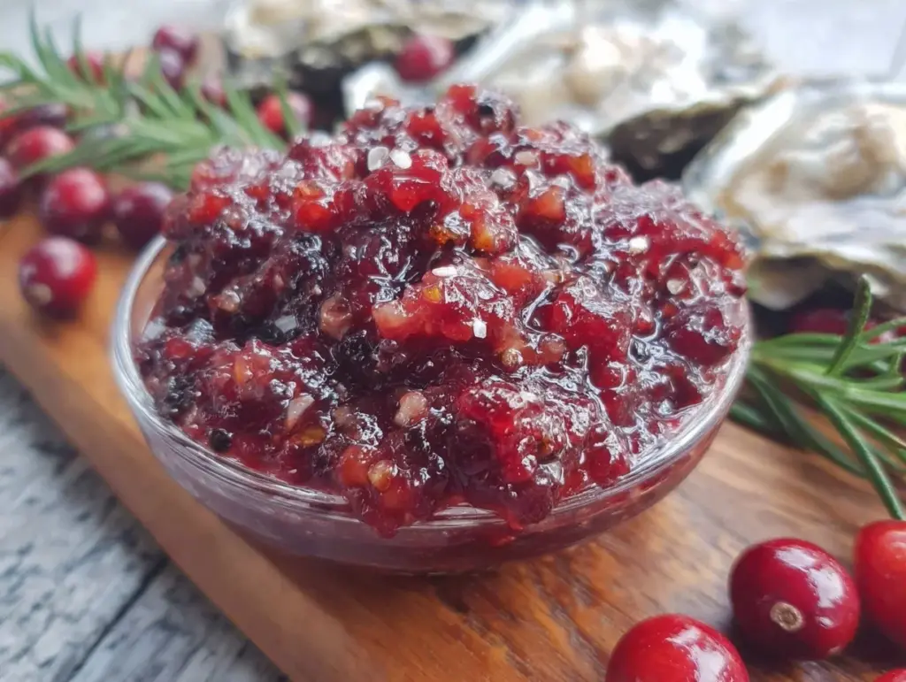cranberry and red wine mignonette - featured image