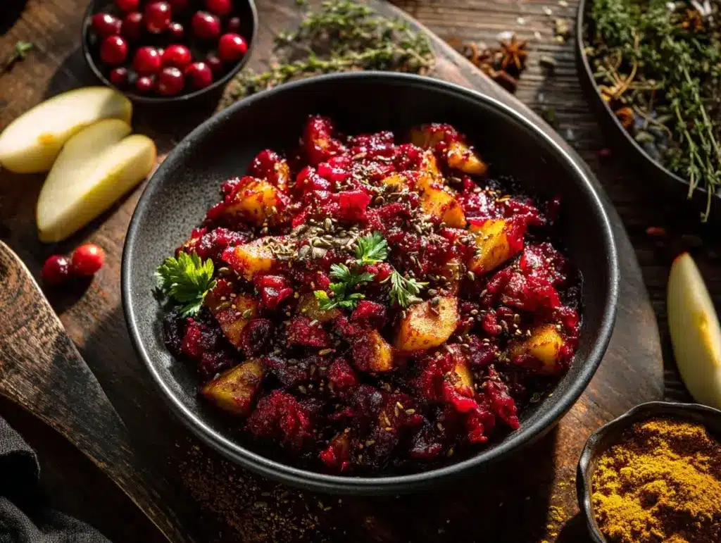 cranberry apple chutney - featured image