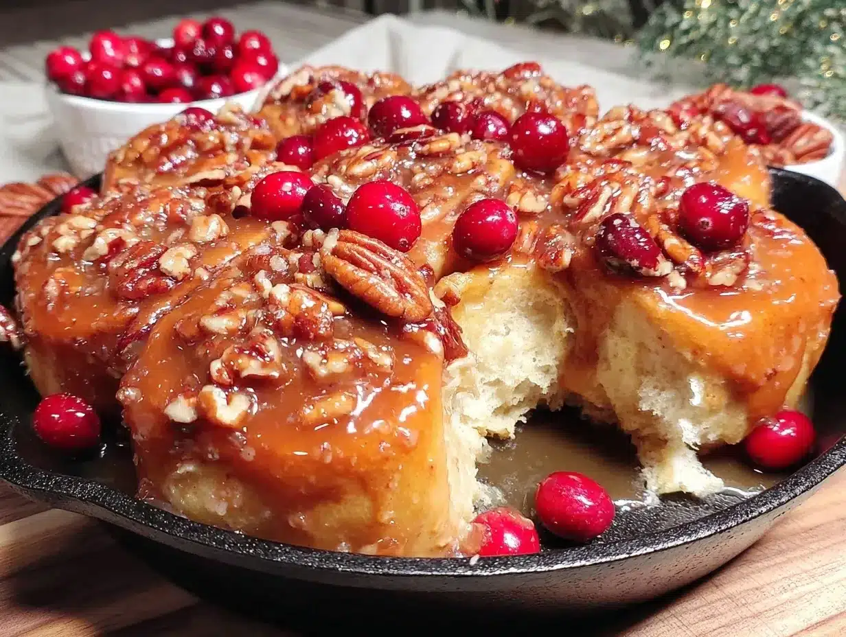 cranberry pecan sticky buns preparation steps