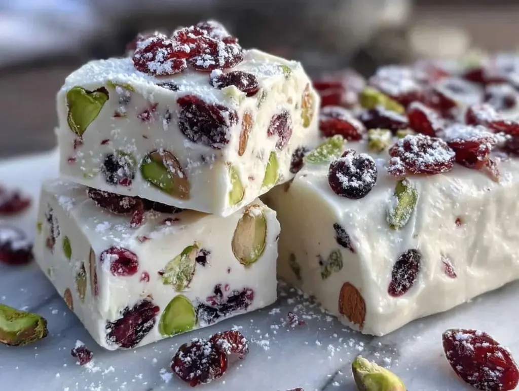 cranberry pistachio nougat - featured image