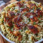 Creamy Garlic Parmesan Chicken Pasta Bake - featured image