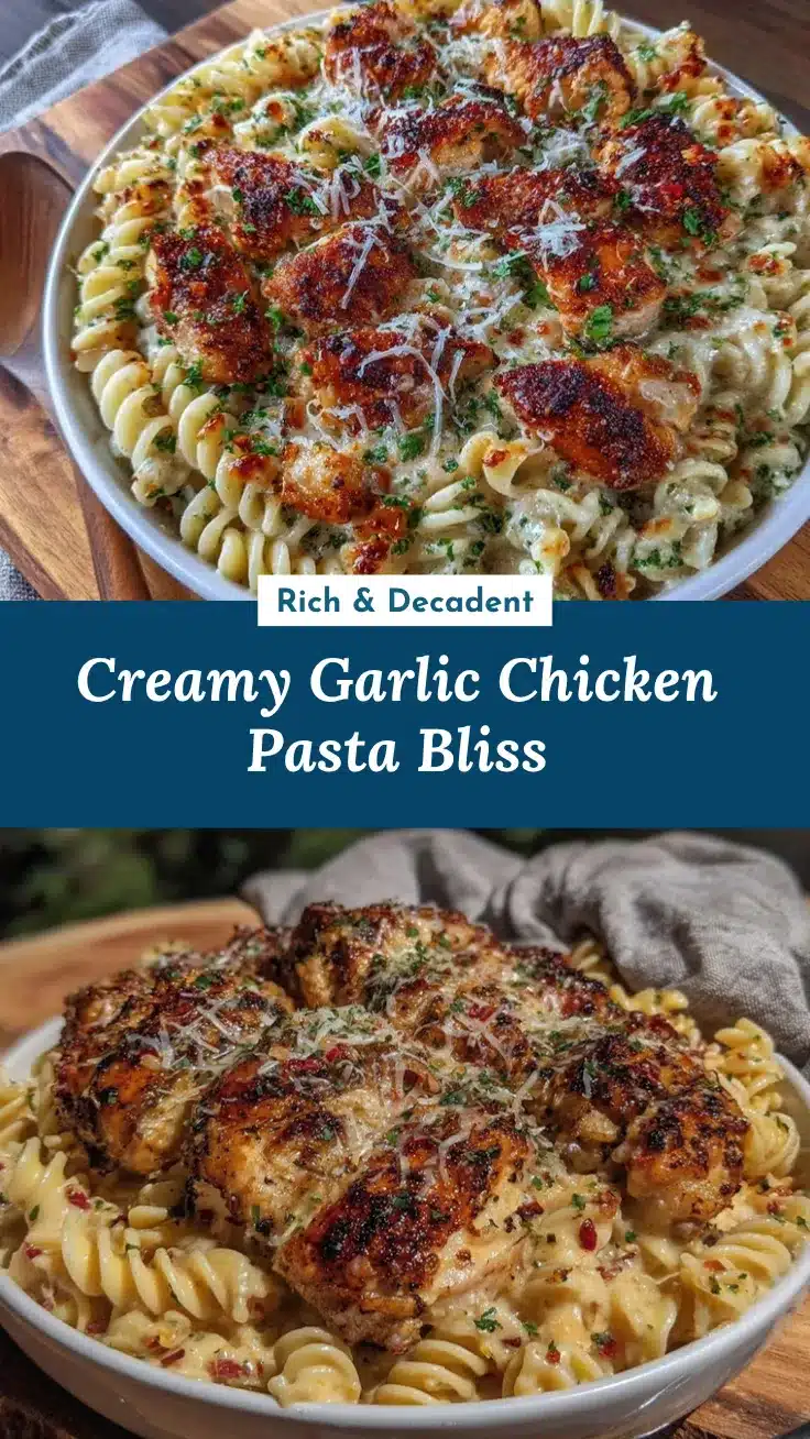 Creamy Garlic Parmesan Chicken Pasta Bake recipe