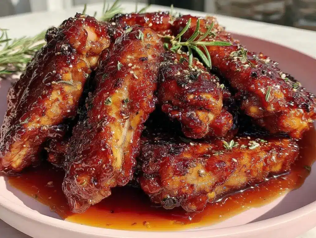 maple-bourbon candied turkey wings - featured image