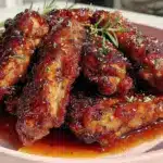 maple-bourbon candied turkey wings - featured image