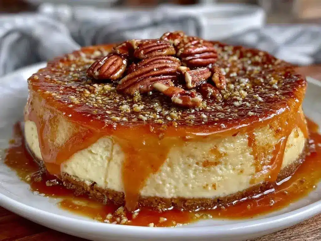 Maple Bourbon Crème Brûlée Cheesecake - featured image