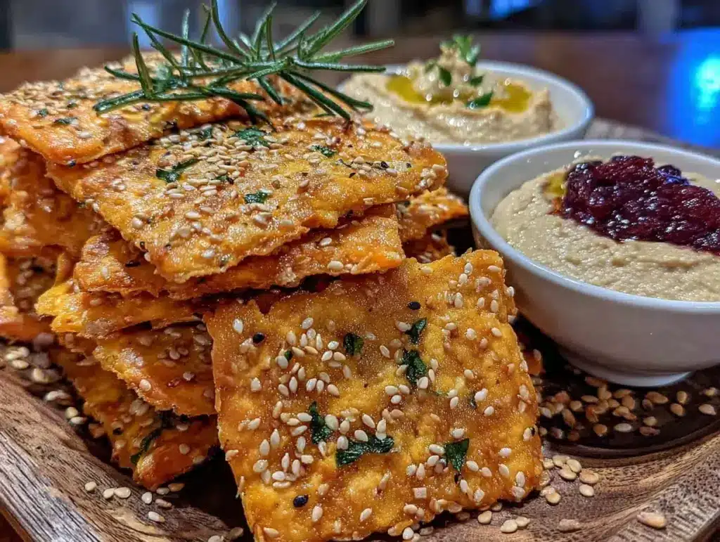 sweet potato sesame crackers - featured image