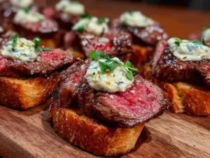 beef tenderloin crostini - featured image