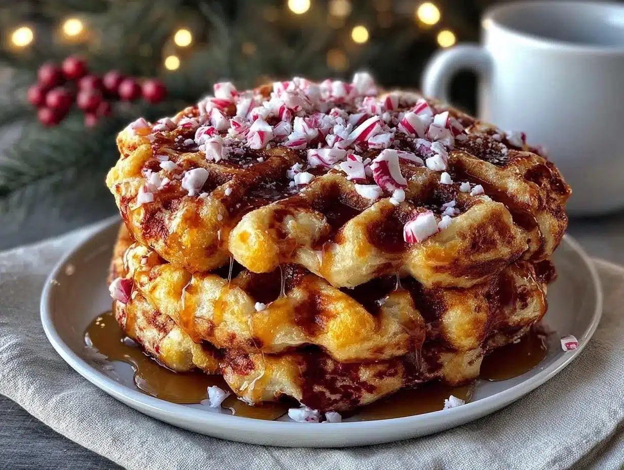Candy Cane Waffles preparation steps