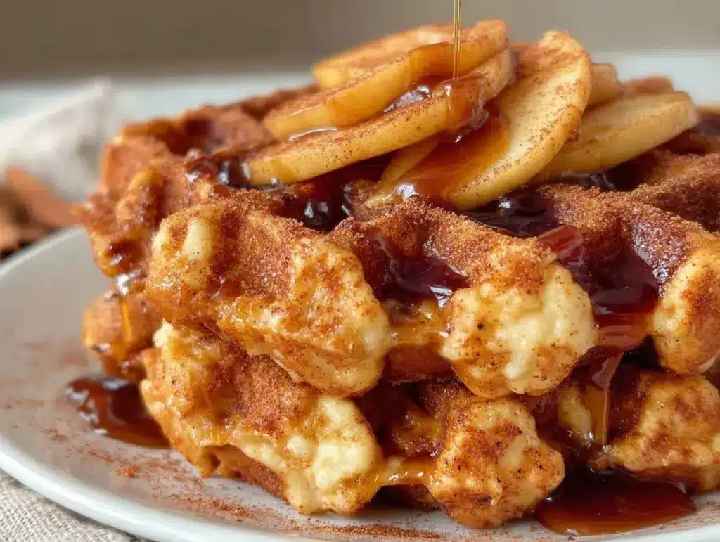 Caramel Apple Cinnamon Waffles - featured image