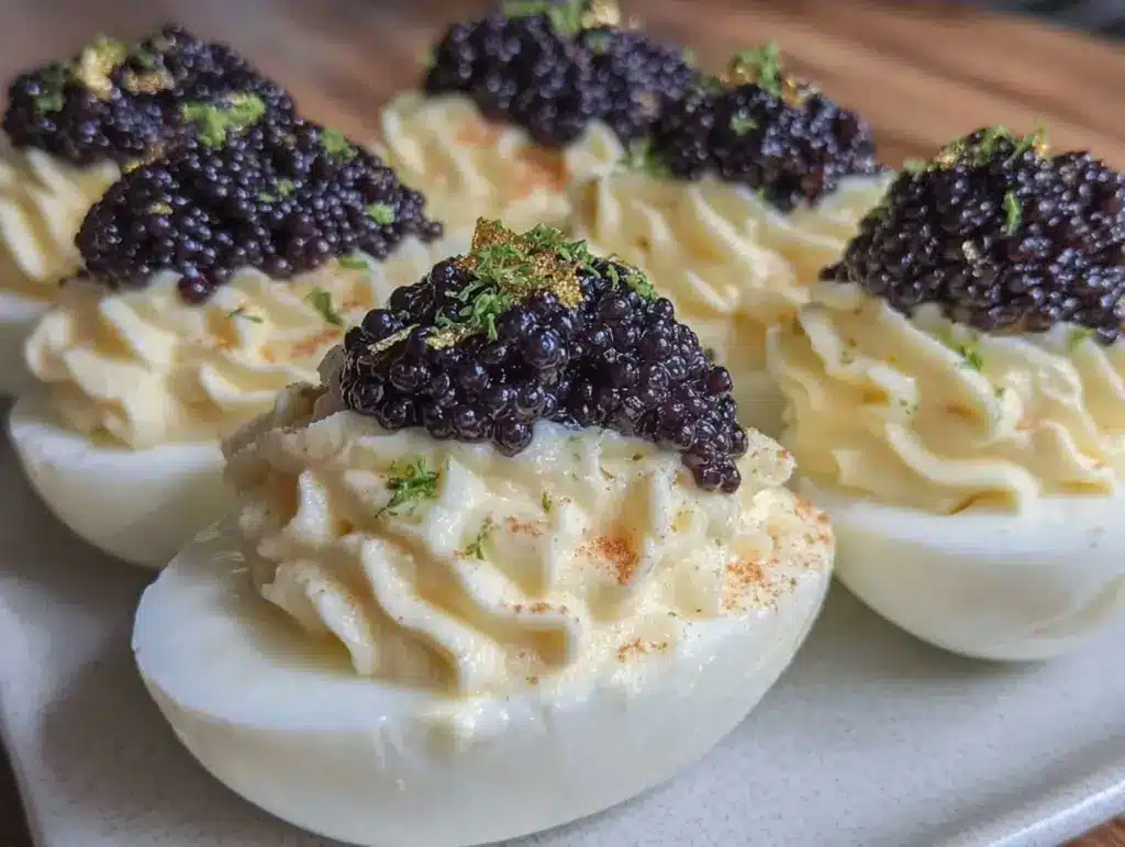 caviar deviled eggs - featured image