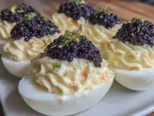 caviar deviled eggs - featured image