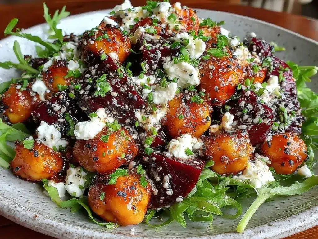 chickpea beet and feta salad - featured image