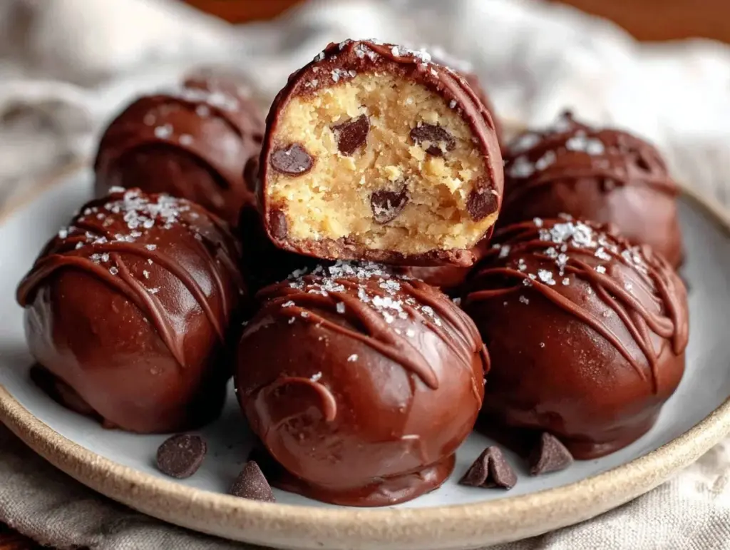 chocolate chip cookie dough truffles - featured image