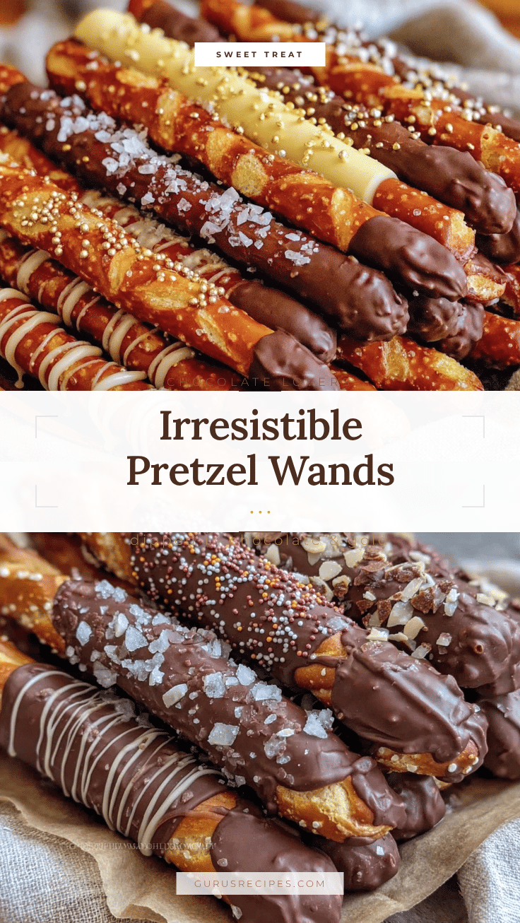 chocolate-dipped pretzel wands recipe