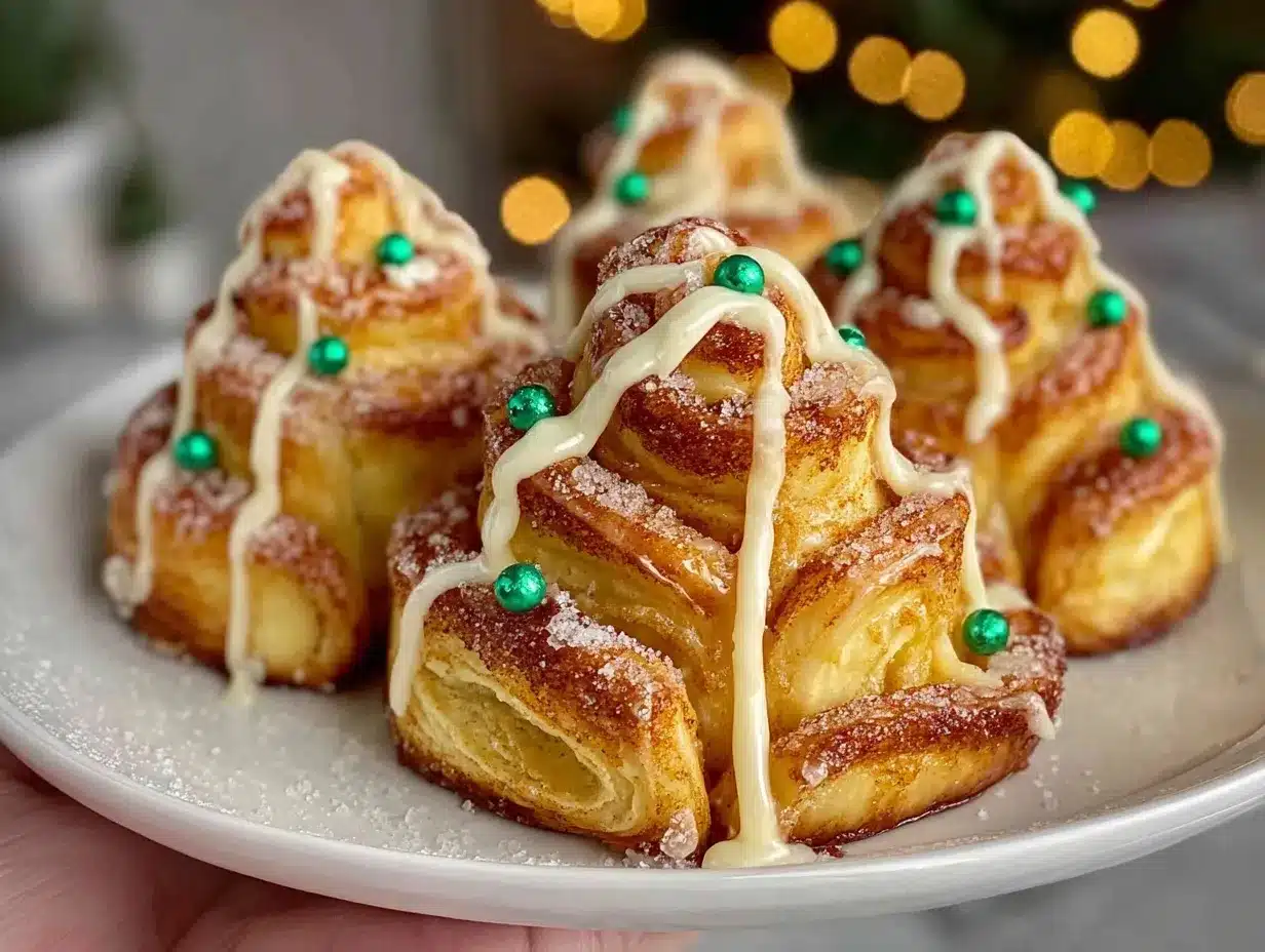 Christmas tree cinnamon rolls preparation steps