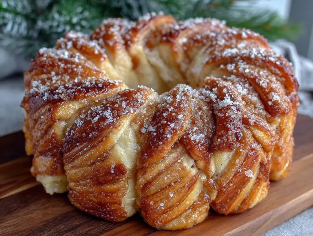 cinnamon star bread wreath - featured image