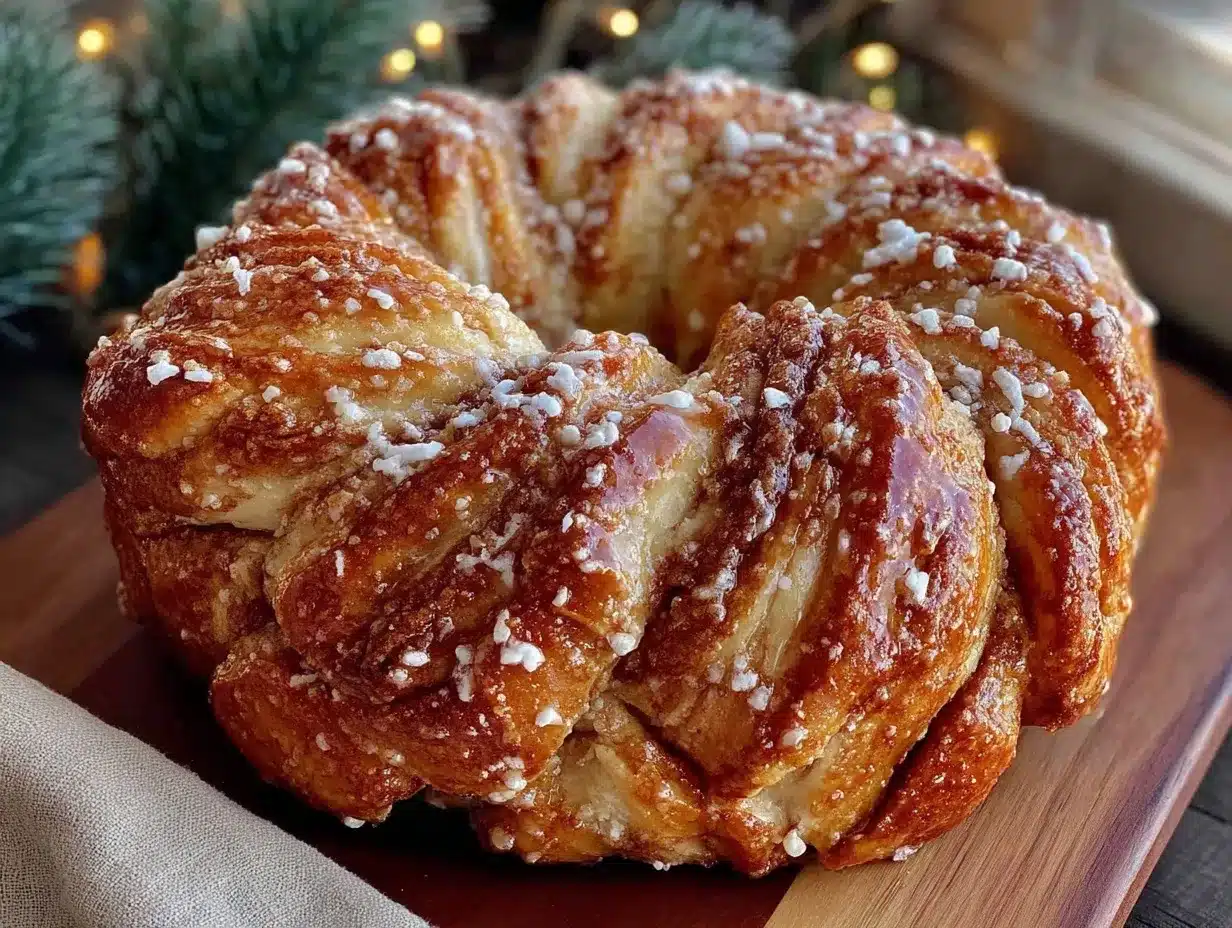 cinnamon star bread wreath preparation steps