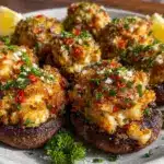 crab stuffed mushrooms - featured image