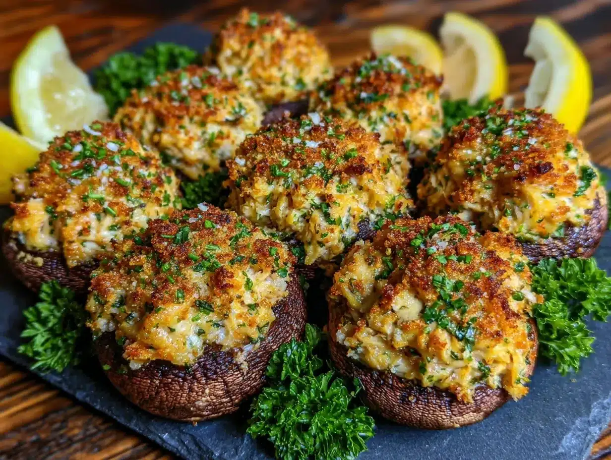crab stuffed mushrooms preparation steps