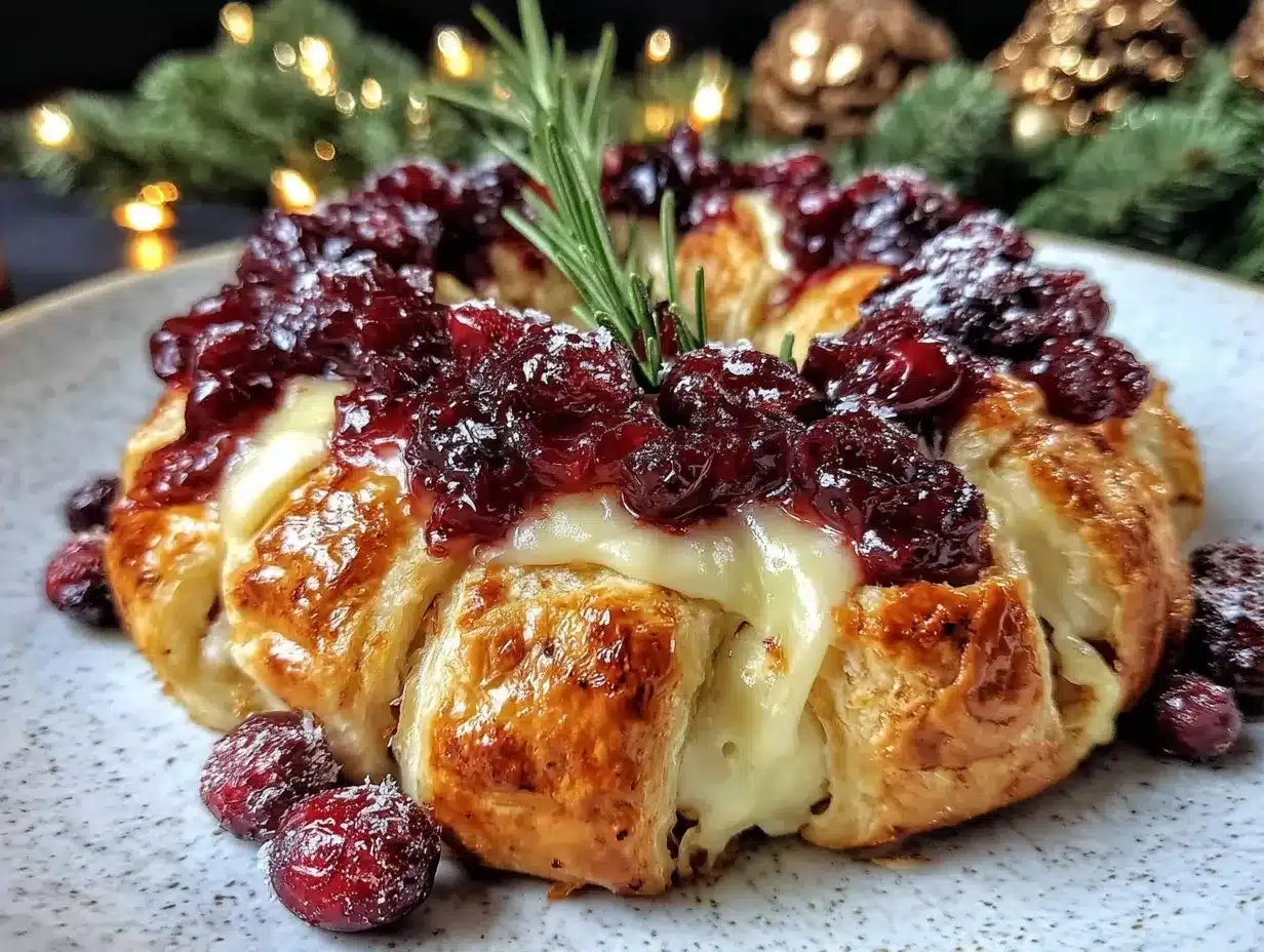 Cranberry Brie Wreath preparation steps