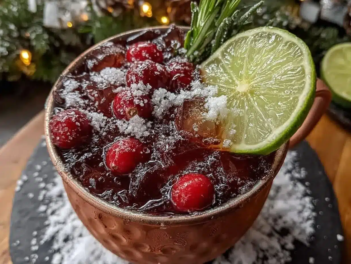 Cranberry Moscow Mule preparation steps