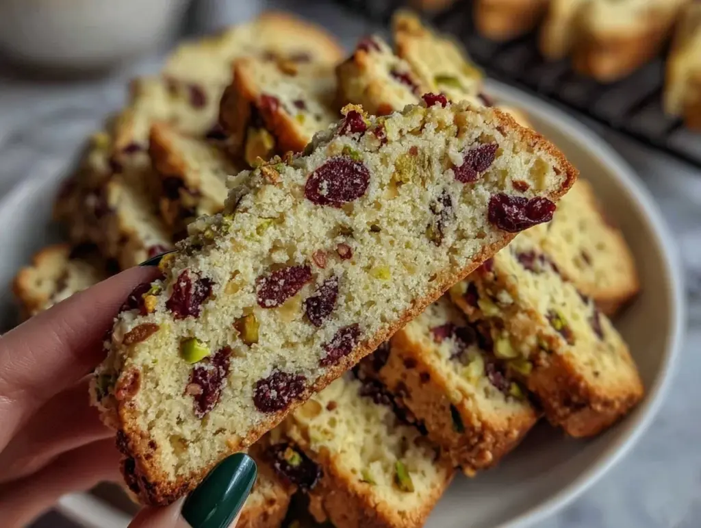 cranberry pistachio biscotti - featured image