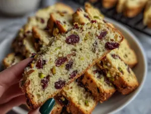 cranberry pistachio biscotti - featured image