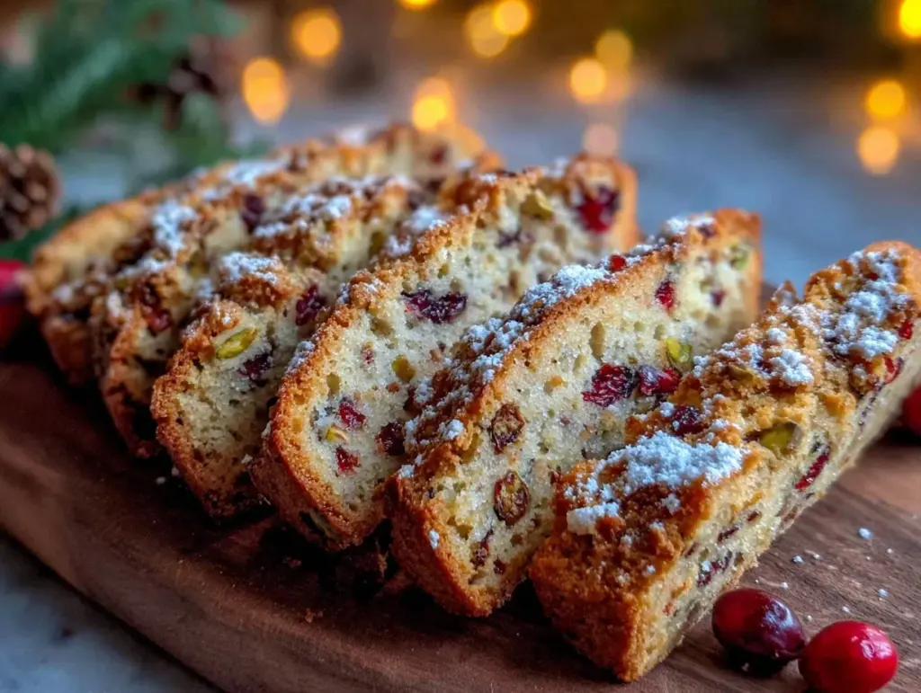 cranberry pistachio biscotti - featured image