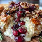 creamy baked stuffed brie - featured image