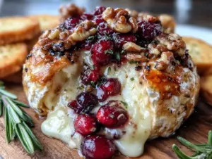 creamy baked stuffed brie - featured image