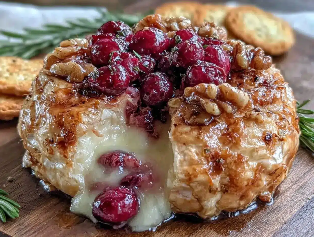 creamy baked stuffed brie preparation steps