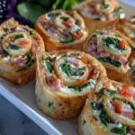 creamy cheesy party pinwheels - featured image