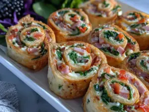 creamy cheesy party pinwheels - featured image