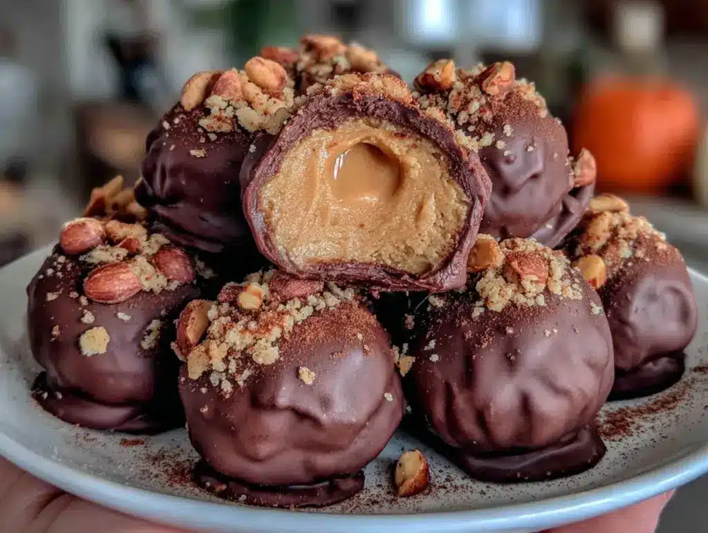 creamy chocolate buckeyes - featured image