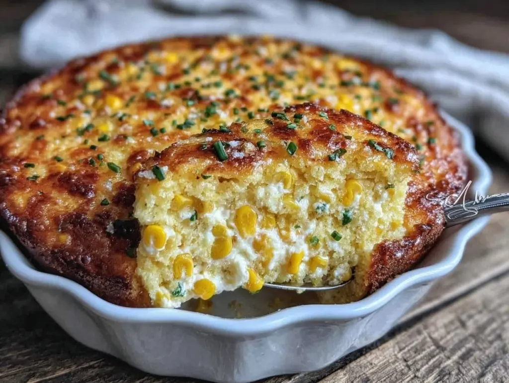 creamy corn casserole - featured image