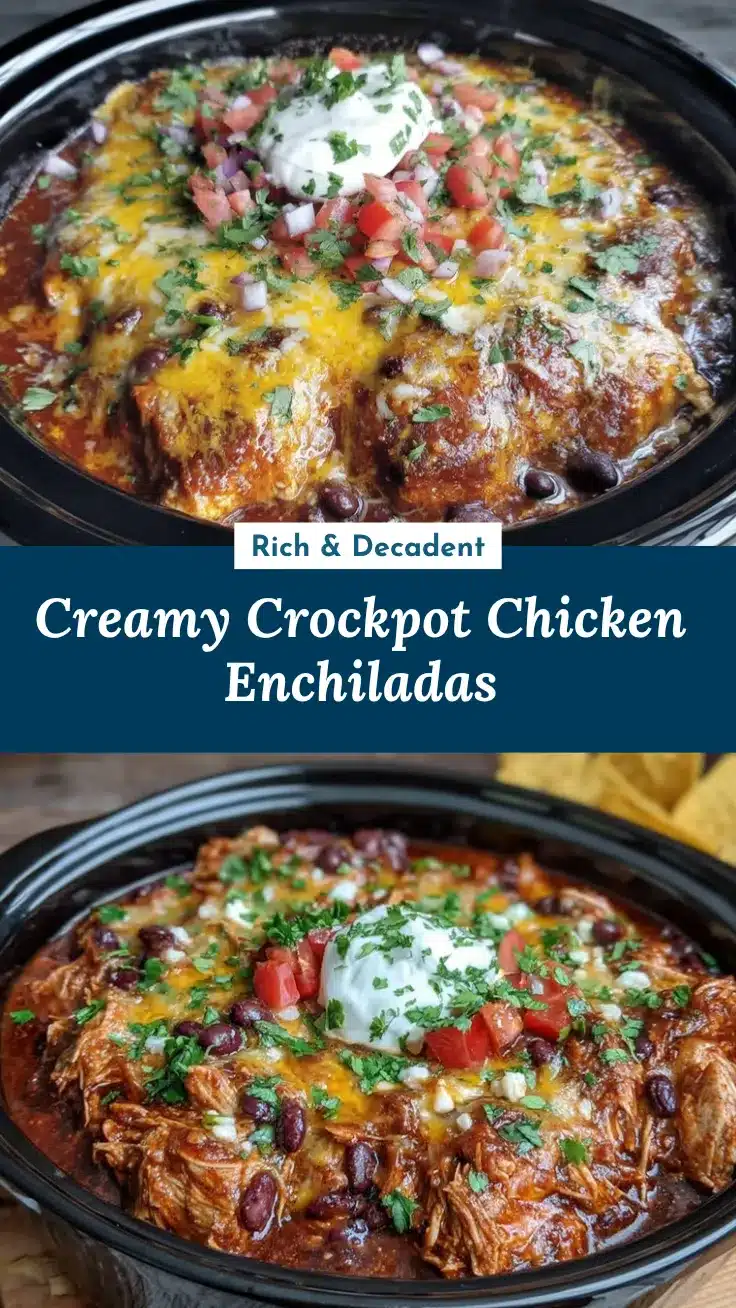 creamy crockpot chicken enchilada casserole recipe