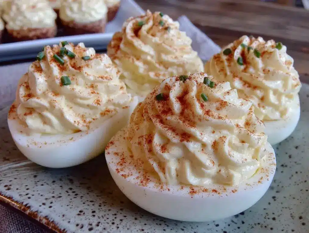 creamy deviled eggs - featured image