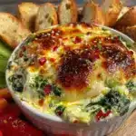 creamy hot spinach dip - featured image