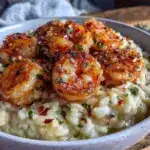 creamy shrimp risotto - featured image