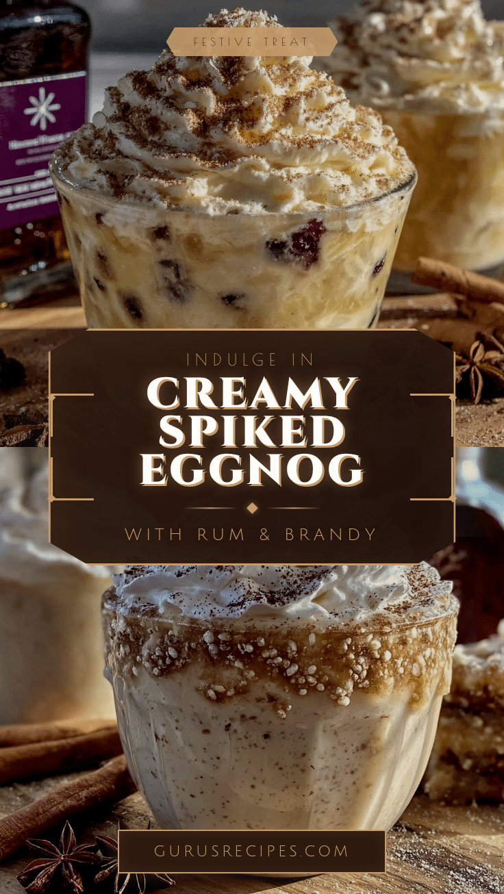 creamy spiked eggnog with rum and brandy recipe