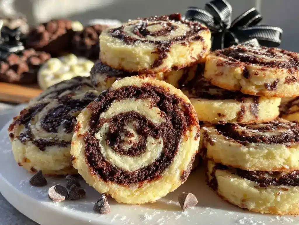 crispy black and white pinwheels - featured image