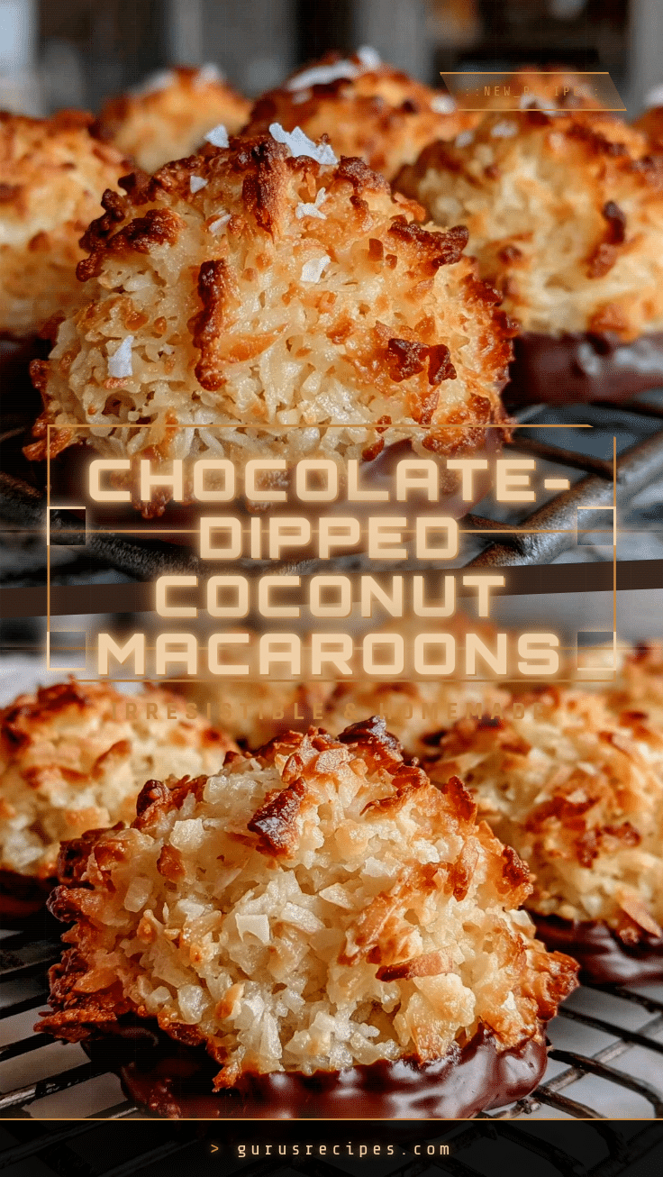 crispy chocolate-dipped coconut macaroons recipe